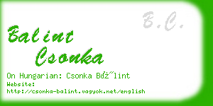 balint csonka business card